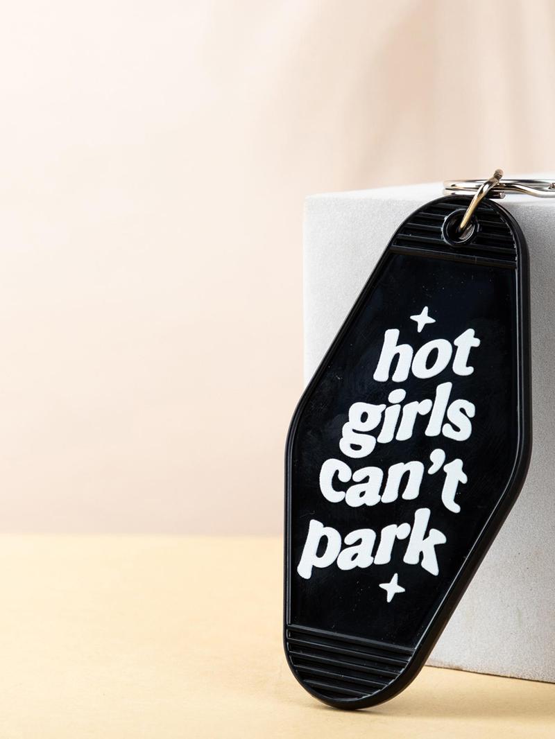 Product Introduction of Hot Girls Can't Park Letter Pattern Keychain, Creative Keychain for Women & Men, Fashion Accessories for Bag Decoration 0