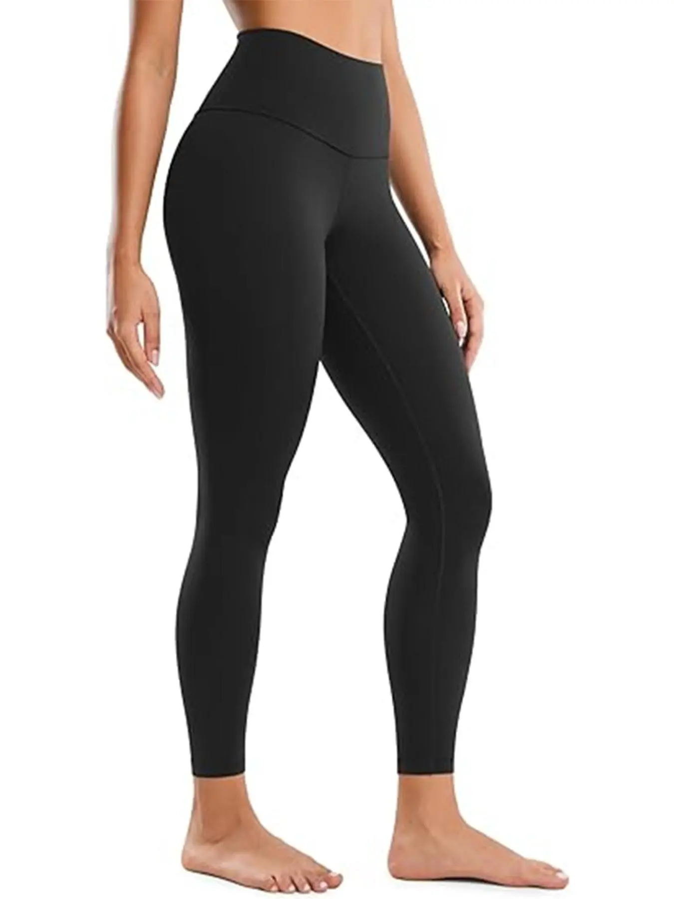 Women's Solid High Waist Sports Leggings, Casual Comfy Breathable Skinny Pants for Yoga Gym Workout Running, Ladies Sportswear for Spring & Fall