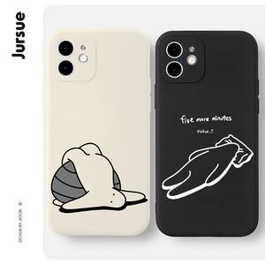 JURSUE Soft Silicone Couple Cute Funny Shockproof Phone Case Cover Casing Compatible for iPhone 16 15 14 13 12 11 Pro Max SE 2020 X XR XS ip 8 7 PlusXYH119