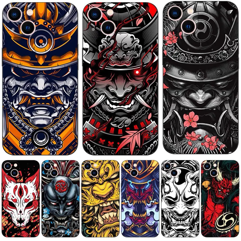 Casing for iPhone,Japanese Ghost Samurai Ghost Mask,Compatible with iPhone 6 7 8 PLUS 11 12 13 14 15 PRO MAX X XR XS Anti drop and shockproof protection soft case