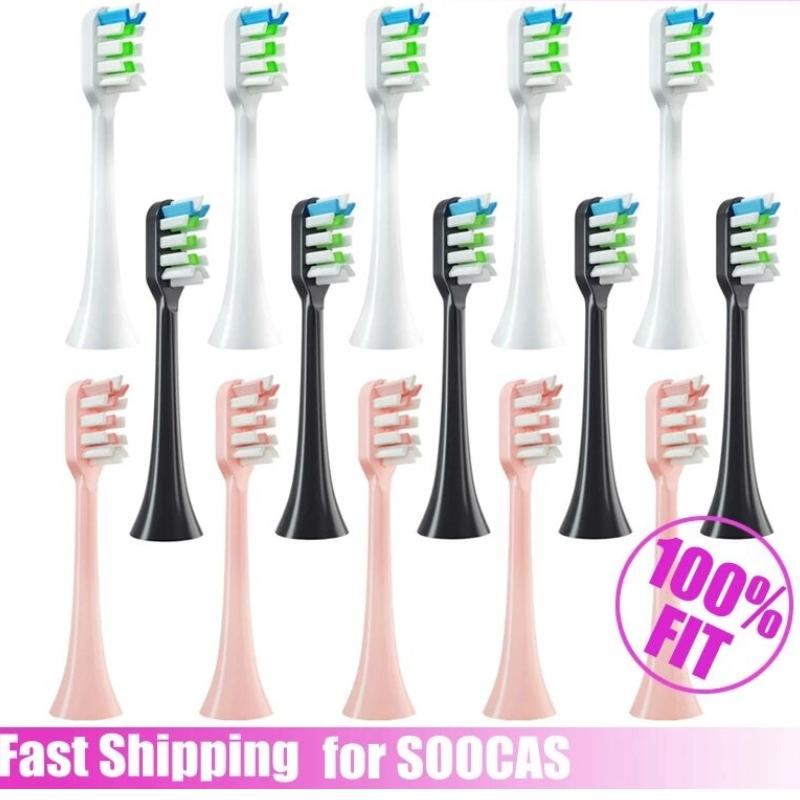 Đầu Bàn Chải Đánh Răng, 4 Cái / Bộ, Tương Thích Với SOOCAS X3/X3U/X5 Bàn Chải Đánh Răng Điện, Đầu Vòi Phun Soocare X3, Bao Gồm Gói Chân Không