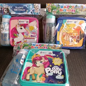 set tempat makan dan botol minum karakter kuda poni  anak anak (souvenir ultah)