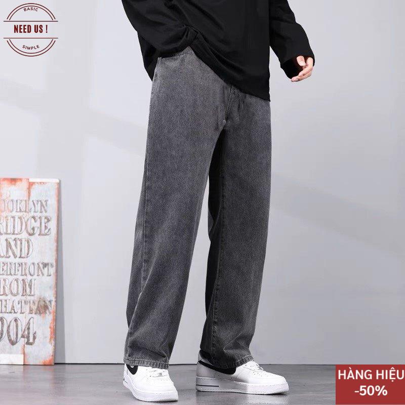 Product Introduction of phong cách năng động Quần jean nam ống suông Rộng Cạp Cao NEEDUS, Quàn bò nam đen xám chất jeans cao cấp SR01 hottrend 2022 Menswear Pants Baggy Quần 47