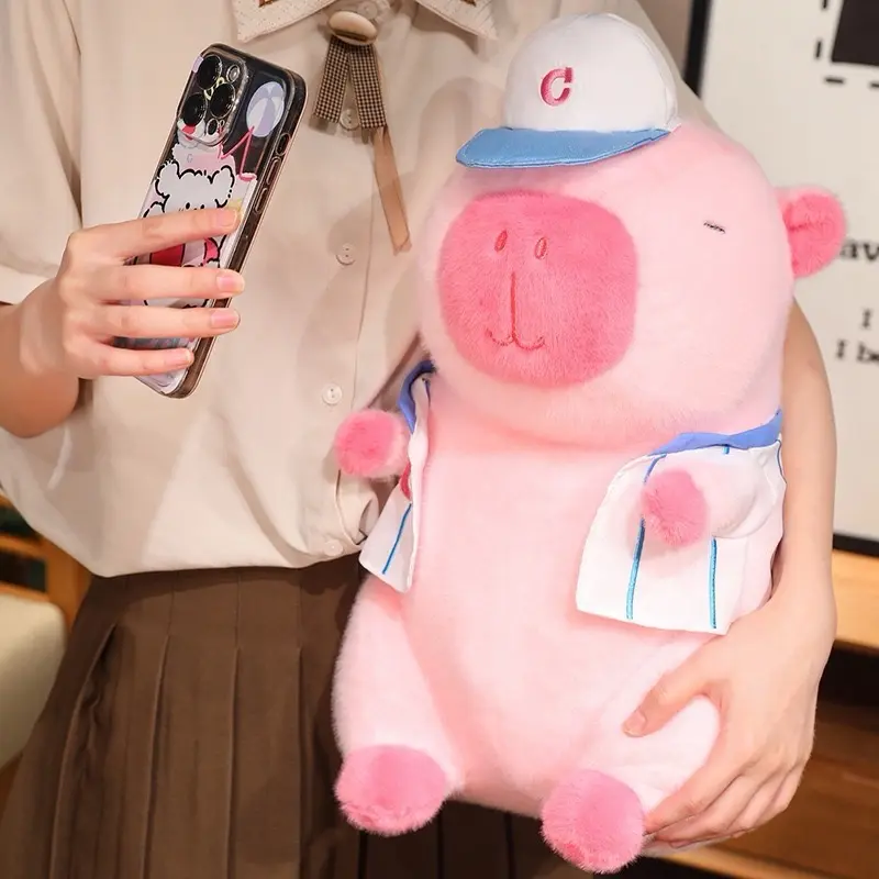 Gấu Bông Capybara Màu Hồng Dễ Thương Đeo Ba Lô nhập khẩu cao cấp ( tem hãng ) chuẩn hàng quảng châu Thú Bông Đồ Chơi Thú Nhồi Bông Toy Voi 4