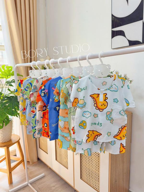 Đồ Bộ Bé Trai Tay Ngắn Quần Đùi Vải Tole Loại 1 Từ 7-38kg Mẫu Ngẫu Nhiên 5