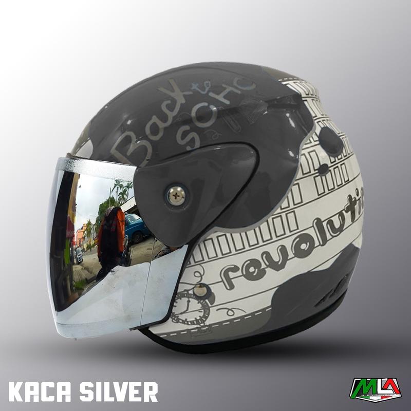 Helm Dewasa Half Face evolution Motif Note Murah PREMIUM Kaca 3