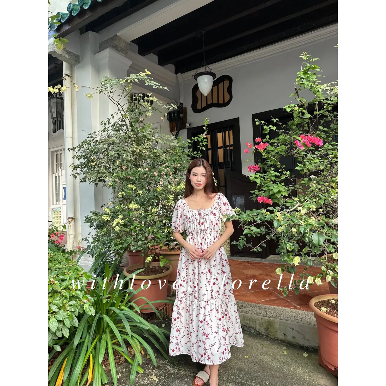 Size down Cherry Blossom Midi Dress ( Newly launch )