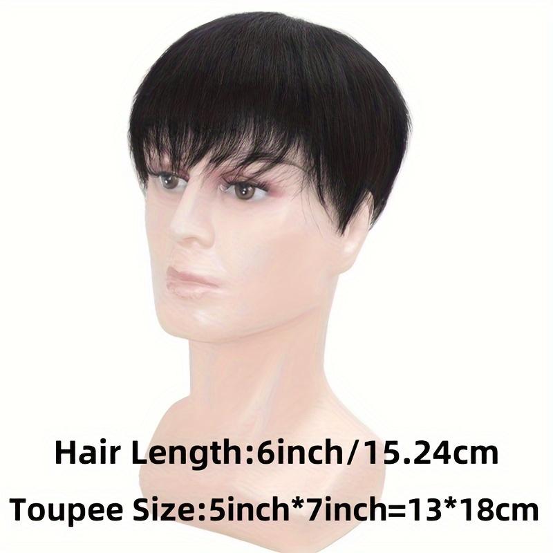 TikTok Shop Top1 Men s Hair Topper 100 Human Hair Toupee For Men Haircounts For Daily Use