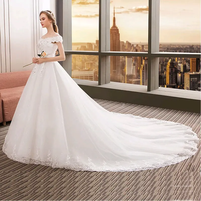 Gaun Pengantin READY STOCK Sabrina Elegan bunga bunga cantik