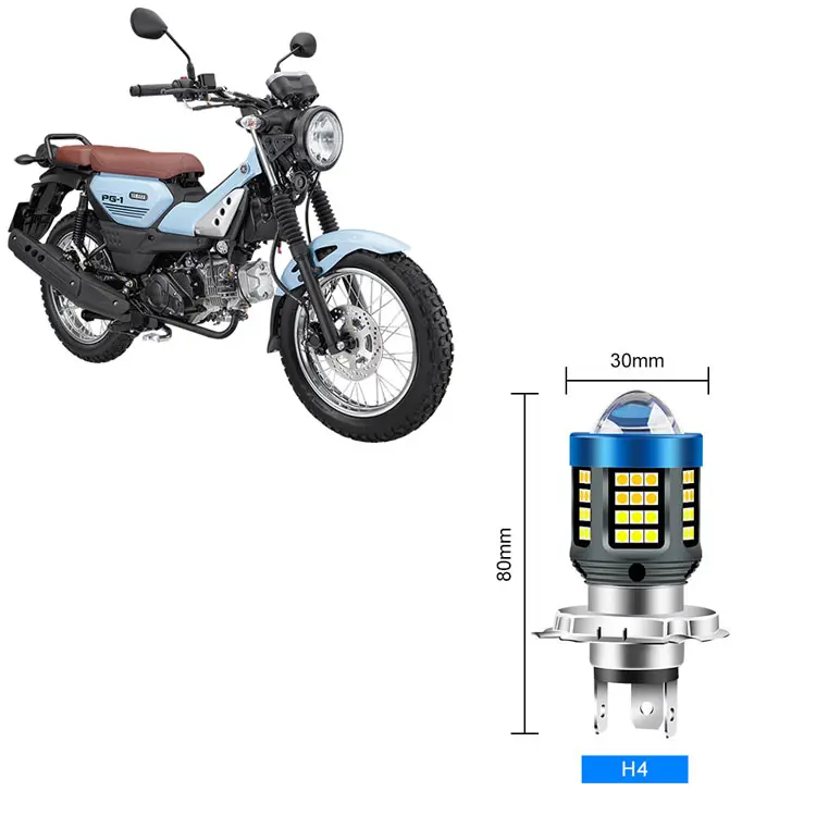 Đèn pha led ánh sáng vòm cót trắng pha vàng chân H4 dùng Yamaha PG 1 1