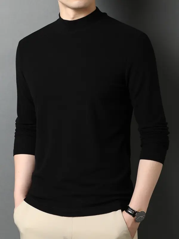 Áo Giữ Nhiệt Nam Thu Đông Cổ 3 Phân Lót Nỉ Ấm Áp -Mã AGN3P 28 Menswear Thun 1