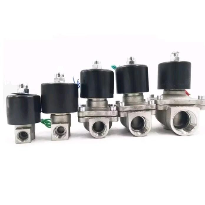 Van điện từ (van hít) bằng thép không gỉ thường đóng ren 21 27 34 điện 220v 3