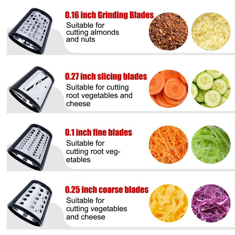 Product Introduction of KitchenAid Stand Mixer Attachment, 4 Counts/set Vegetable Chopper Attachment for KitchenAid Stand Mixer, Cheese Grater Attachment, Kitchen Appliance Parts 3