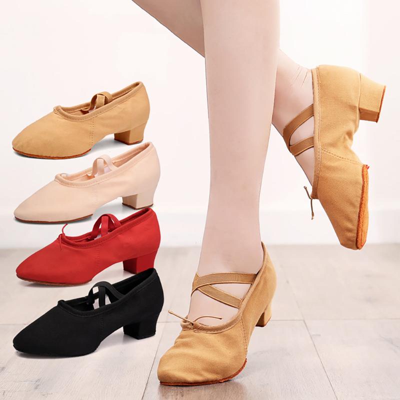 Product Introduction of Dance Shoes Women's Soft Sole Strap 3.5CM With Teacher Shoes Ballet Classical Dance Form Training Shoes #450066 29