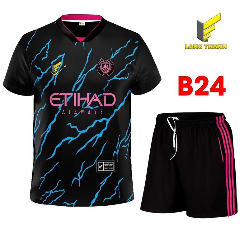 B24 -  Cổ Tim  -  Bộ Quần Áo Bóng Đá Thể Thao - Long Thanh Top Sport