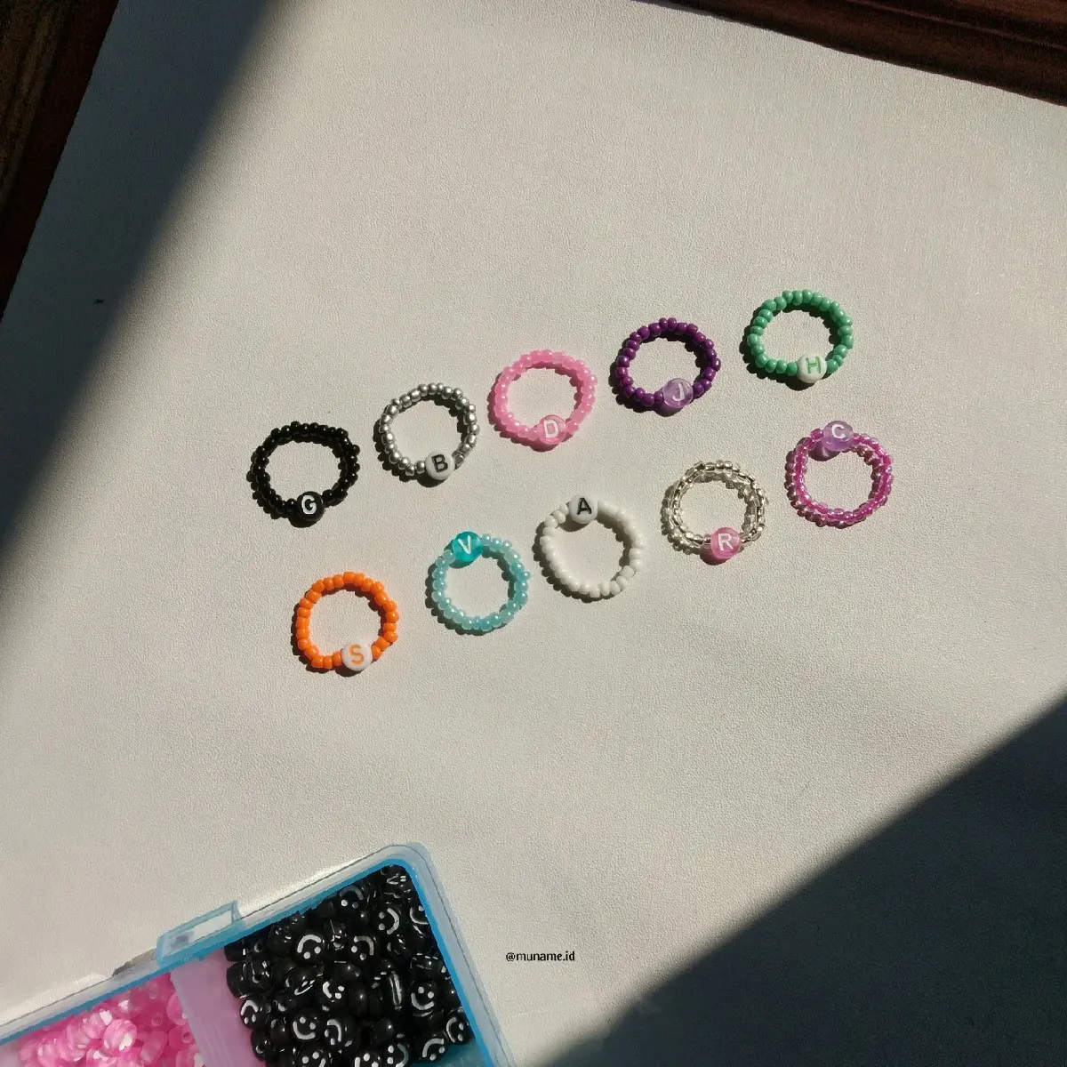 Special Custom | Cincin manik - manik / beads rings - Spesial Custom Inisial Nama
