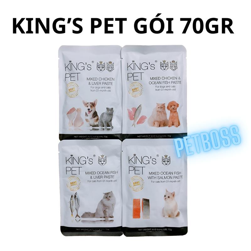 GÓI 70GR PATE KING PET CHO CHÓ MÈO, TIỆN LỢI NHIỀU MÙI VỊ