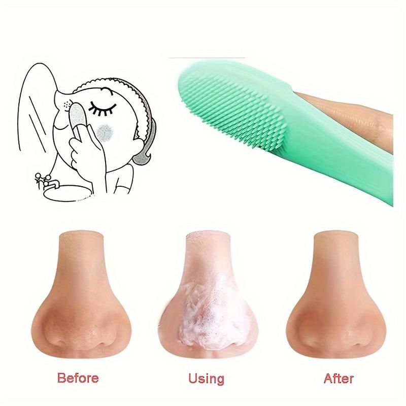 Product Introduction of 1/3pcs Soft Silicone Nose Brush Cleanses Face Removing Blackheads Cleaning Brush Nose Wing Cleaning Exfoliating Face Wash Brush Care Tool 1