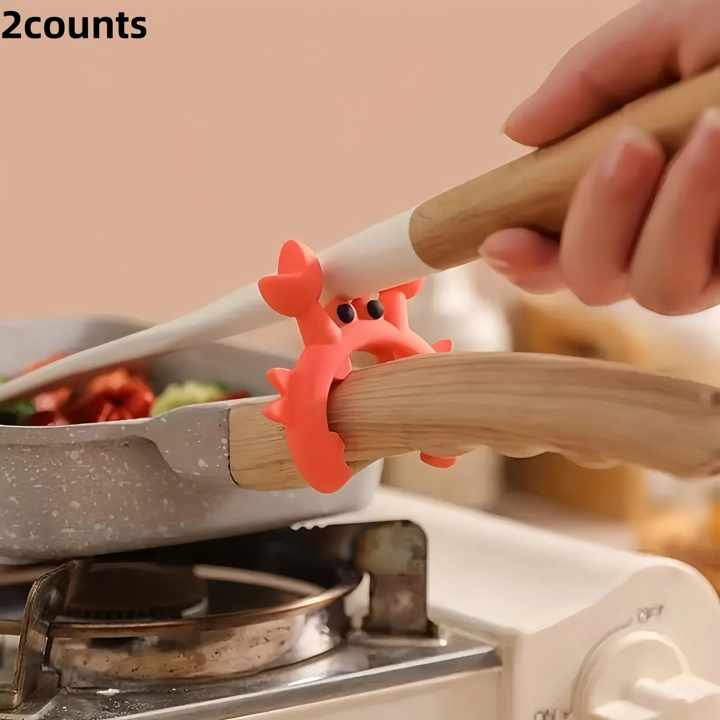 Crab Shaped Silicone Pot Holder, 2 Counts Anti-burn Silicone Pot Holder, Kitchen Utensil Holder for Cooking Accessories & Home Organizer