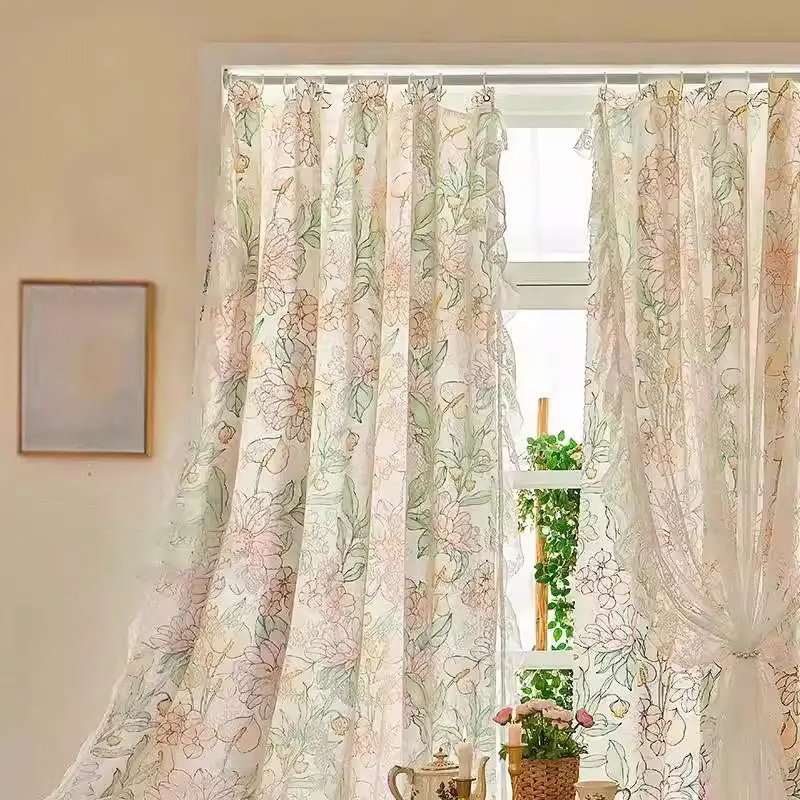 Rèm vải che sáng, ren, không đục lỗ, cho cửa, rèm trang trí nội thất 7
