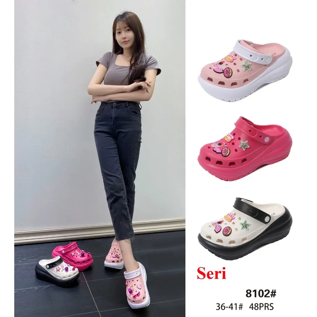 Sandal Baim Wanita dengan Jibbitz / Sandal wanita cros Bae Clog platform HYS 8102