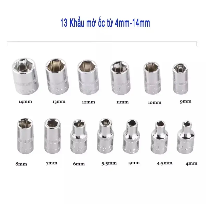 Bộ dụng cụ mở bu lông ốc vít bộ dụng cụ sửa chữa ô tô xe máy bộ dụng cụ đa năng 46 chi tiết cầm tay cao cấp 4