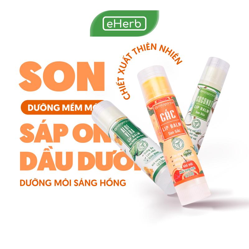 Son Dưỡng Môi Hỗ Trợ Giảm Thâm Môi Thiên Nhiên Lành Tính MILAGANICS - Son Tươi Son Lót Makeup Cho Nữ - Son Dưỡng Hồng Môi Nam Cho Môi Thâm - Son Dưỡng Có Màu Gấc - Son Không Chì, Không Màu Dùng Được Cho Mẹ Bầu Women Lip