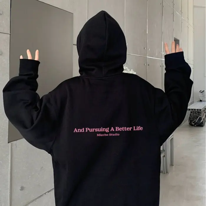 Áo hoodie nữ form rộng dày dặn vải nỉ chân cua HDD1640 Miucho in basic 1