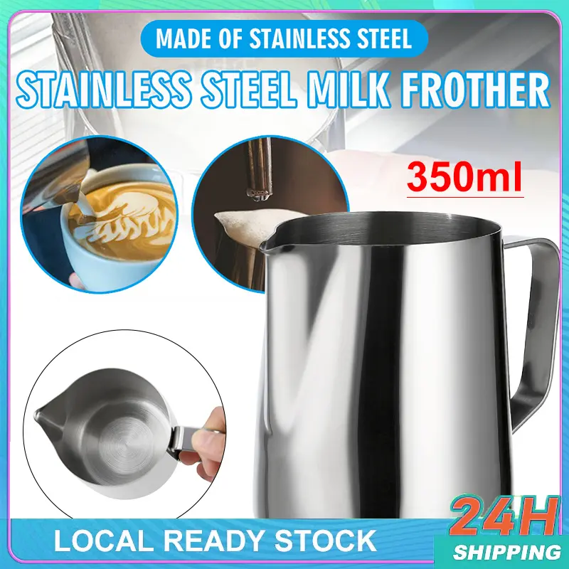 350ml Stainless Steel Pull Flower Cup Espresso Coffee Milk Cup With Scale ,Jug Mugs Frothing Mug Pitcher Tea Stamp