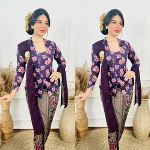 Kebaya Bunga Modern Kutubaru Kaos Strait Premium Wanita Baju Panjang Atasan Dewasa Kain Motif Cantik