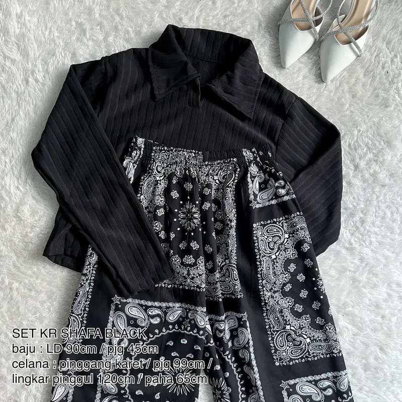 Set Baju Celana Wanita Setelan Panjang Wanita Nyaman Dewasa Katun 3