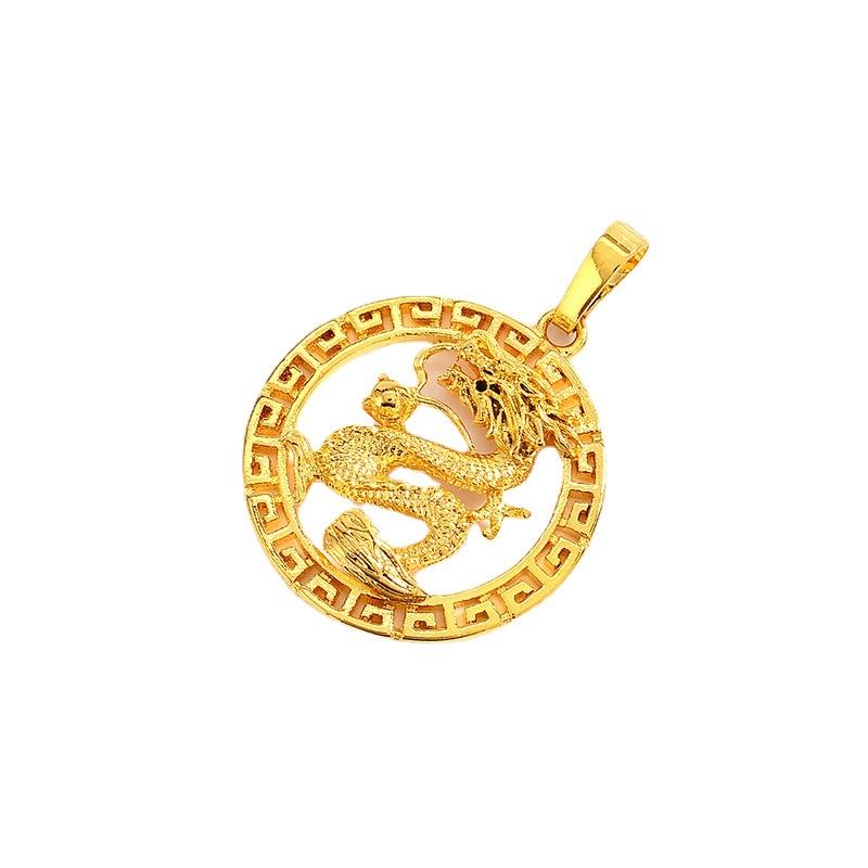 Elegant 18K Gold Sand Patterned Dragon Pendant  Non-Fading Necklace for Men and Women Great Gift for Birthdays and Anniversaries 4