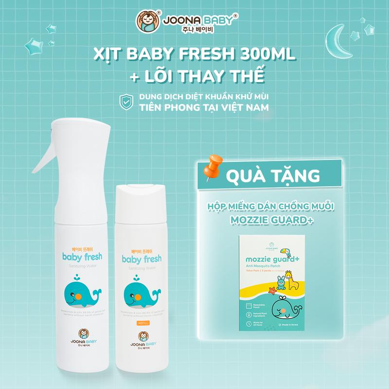 (Tặng miếng dán chống muỗi) Xịt khuẩn, khử mùi 300ml và lõi thay thế Baby Fresh an toàn cho bé 300ml - JOONA BABY Việt Nam