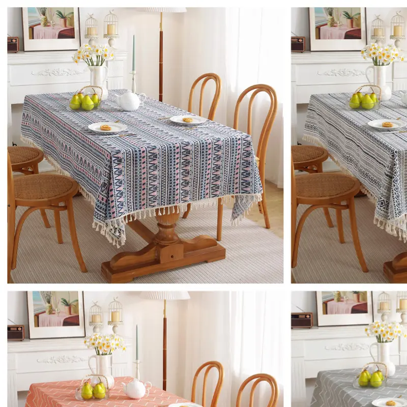Cotton Tablecloth Bohemian Rectangular Table Cloth Hiasan Ramadan ...