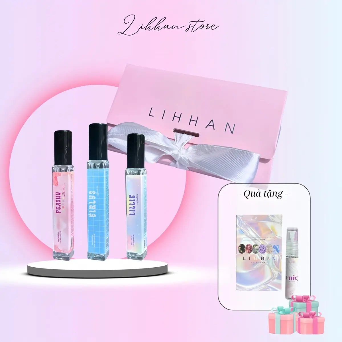 [ MUA 1 TẶNG 1 ] Nước Hoa Nữ Lihhan , Set 3 lọ 10ml nhẹ nhàng trong trẻo lưu hương lâu dành riêng cho học sinh thơm cuốn hút   - Cosmetic Xịt Thơm Perfume Women Tinh Dầu