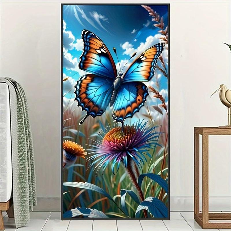 Product Introduction of Butterfly Pattern DIY Diamond Arts Colorful Painting Kit, 1 Set 5D Handmade Creative Picture without Frame for Beginners, Wall Art Decor for Home Living Room & Bedroom 0