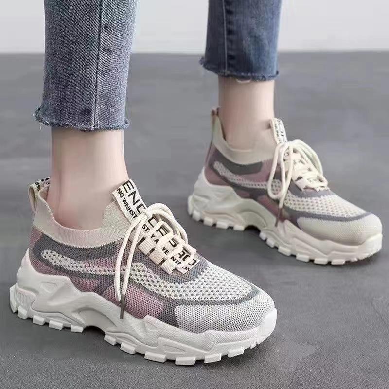 Giày Mới Mùa Hè Cho Nữ, Dad Shoes Nữ, Giày Thể Thao Nữ Hợp Xu hướng Chất Liệu Flyknit, Thoáng Khí, Thích Hợp Cho Thể Thao, Bán Chạy Trên TikTok 5