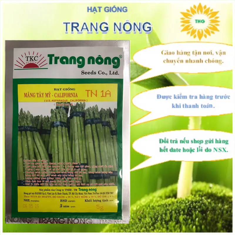 5gr Hạt giống măng tây xanh Trang Nông (tầm 150 hạt) 0