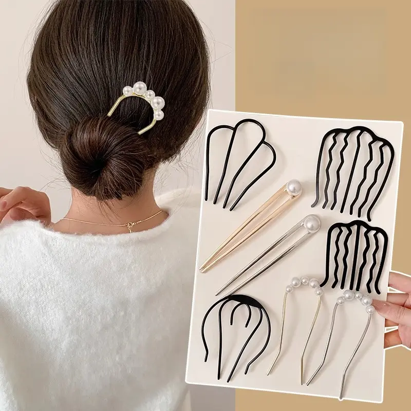 U-Shaped Hair Pin Female Hair Clip Hair Comb Hair Claw Hairpin penyepit  rambut  letak  dekat  beg black  hair  ties  waist