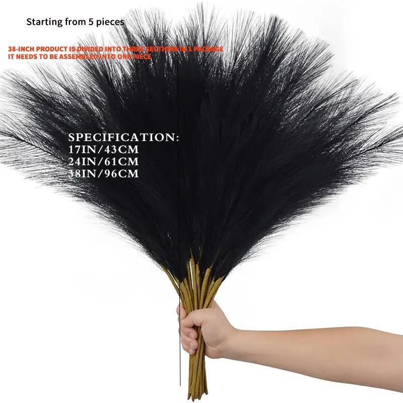 Artificial Dried Pampas Grass, 5 Counts/set Fluffy Pampas Reed Stem Bundle for Flower Arrangement, Faux Plant for Home Wedding Party Decor 1