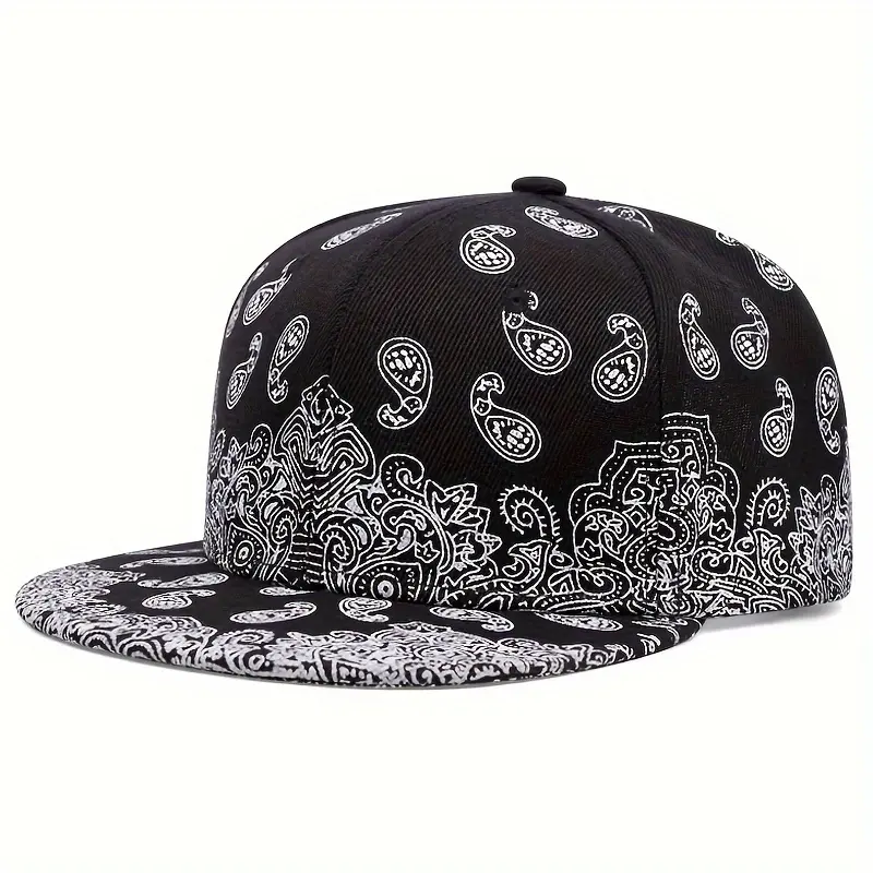 New Arrival Hip-Hop Paisley Print Snapback Cap - Lightweight, Adjustable, Paisley Pattern Baseball Cap, bonnets silk bonnets cowboy accessories 2