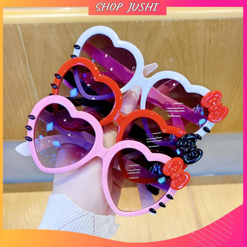 Kính mát cho bé gái chống tia UV, mắt kính râm trẻ em thời trang trái tim_MS51