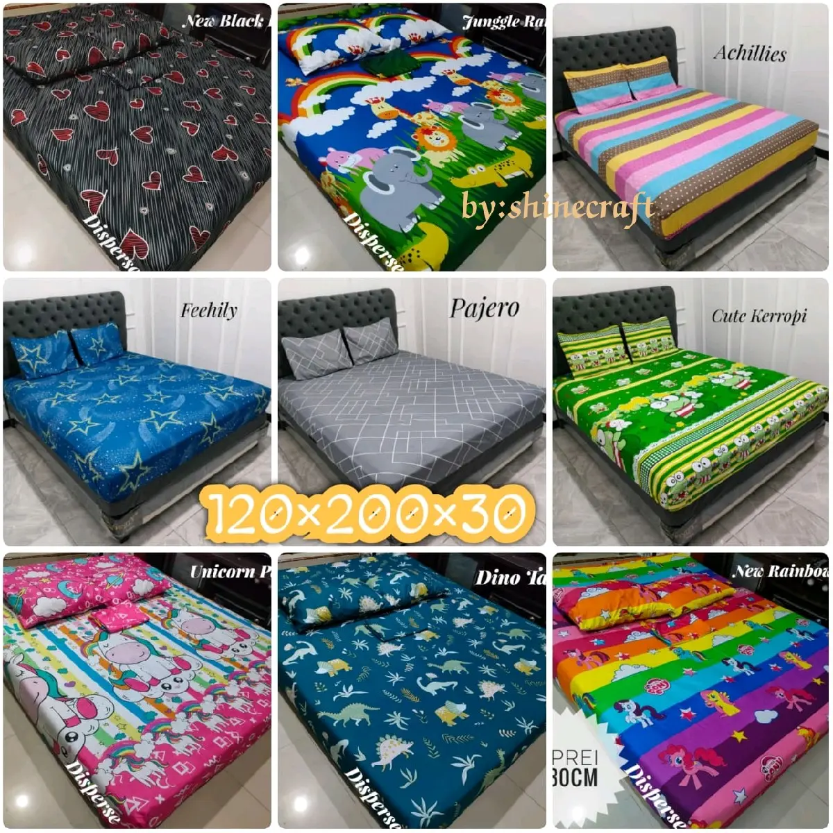 Seprei 120x200 Tinggi 30cm Katun Disperse