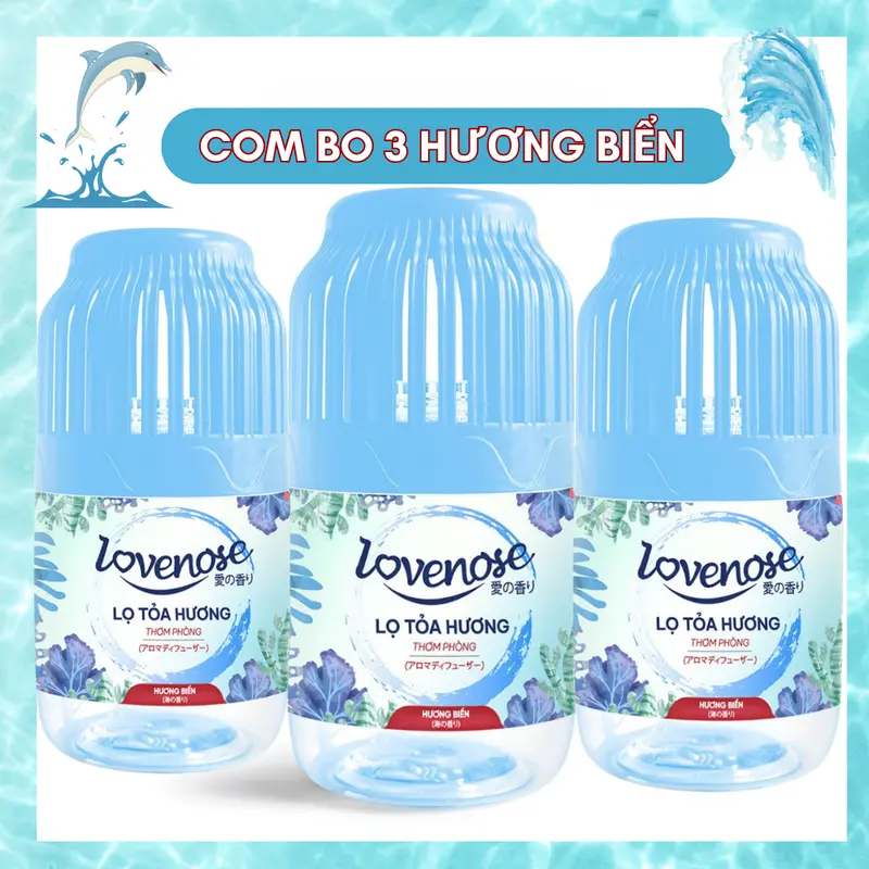 Combo 3 Lọ tỏa hương Lovenose hương thơm tự nhiên dễ chịu khử mùi sáp thơm phòng thế hệ mới siêu thơm 45 ngày, 180ml Dầu Thơm Phòng 2