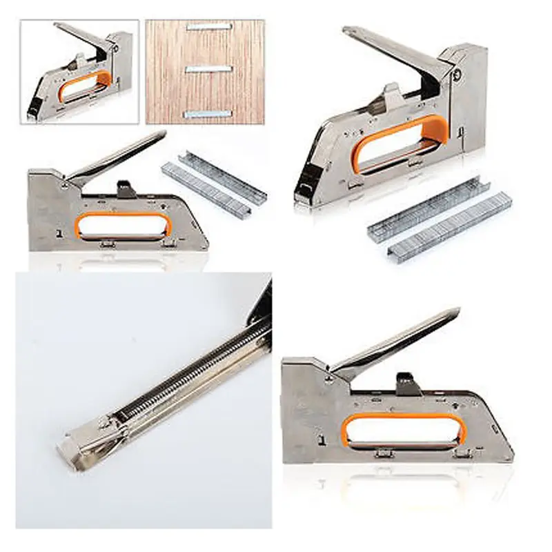 Staples Tembak Gun Tacker Powerful Stapler - Silver Alat Kayu | Stapler Steples Stepler 3