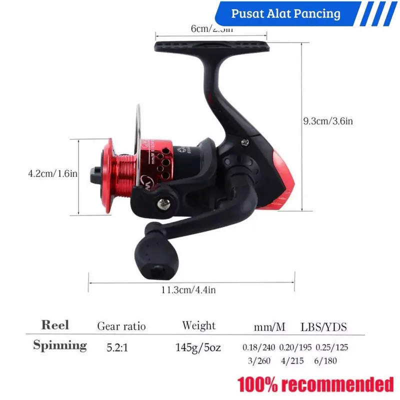 Pusat Alat Pancing - Reel Pancing BH200 Gulungan Putar Rell Rill Pancing Katrol Kerekan Pancing Fishing Reel Spool Plastik Pancing Rill Bisa Untuk Pancing Ikan Laut Katrol Kerekan Roda Putar 5