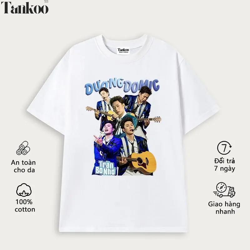 TANKOO áo thun in nam nữ chất liệu cotton cực đẹp-Áo thun Tay ngắn In Hình DƯƠNG DOMIC Cotton 230g áo thun nam 2025 mới