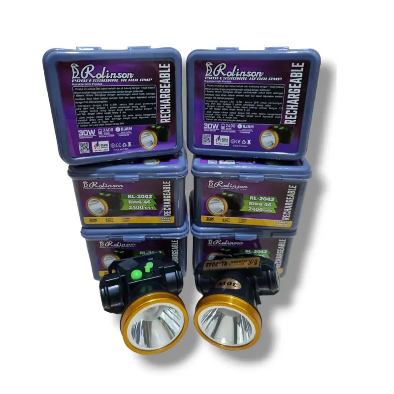 SENTER KEPALA LED 30 WATT ROLINSON RL-2042 BISA DI CAS TAHAN LAMA HEADLAMP 30W 4