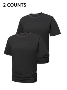 Men's Solid Round Neck Short Sleeve Tee, Regular Fit Casual Crew Neck T-Shirt for Daily Wear, Men's Top for All Seasons