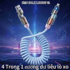 Cáp mở rộng hai mét, 240W, Bốn trong một với hương thơm và sạc nhanh, Thích hợp cho Apple, Android và Type-C, Cáp dữ liệu đặc biệt cho ô tô